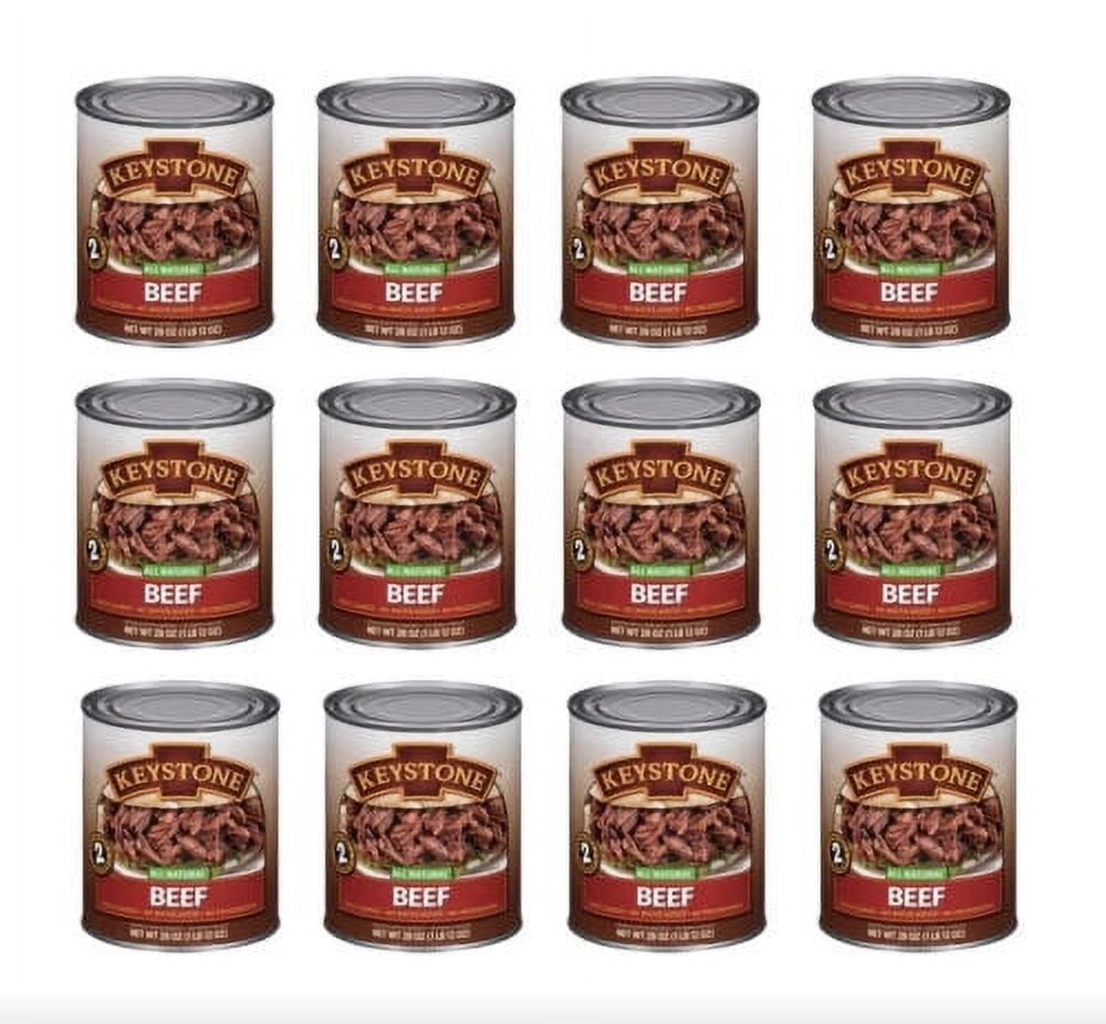 (12 Cans Pack) Keystone Meats All Natural Canned Beef 28 Ounce