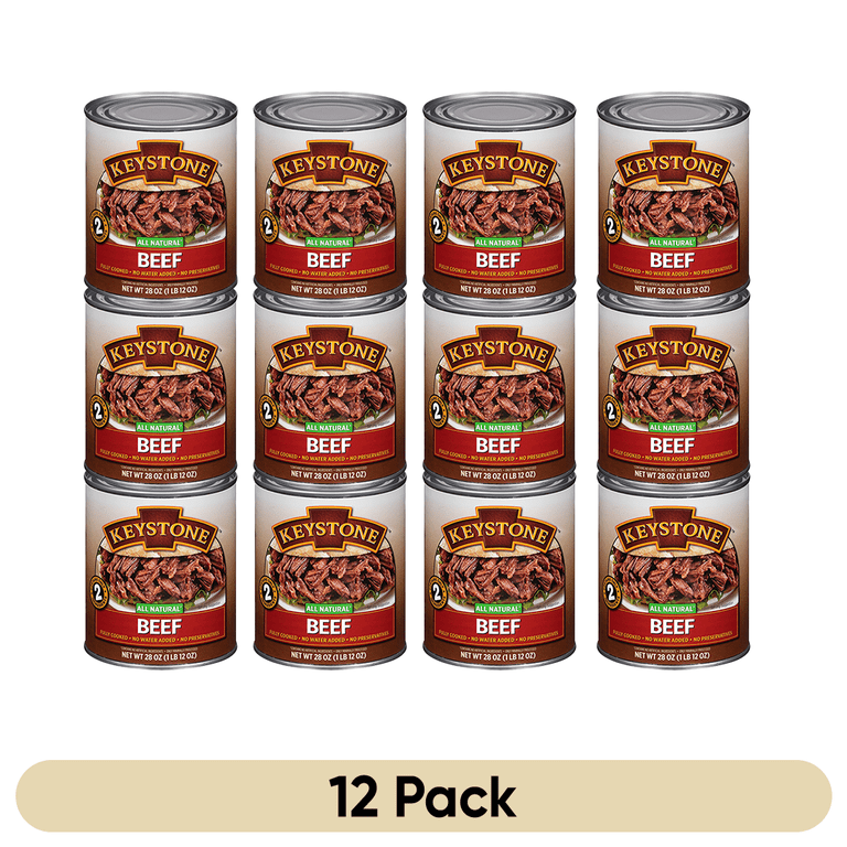 Keystone Meats Canned Beef, 28 oz, 12 Pack, Fully Cooked Keystone Meats Canned Beef, 28 oz, 12 Pack, Fully Cooked