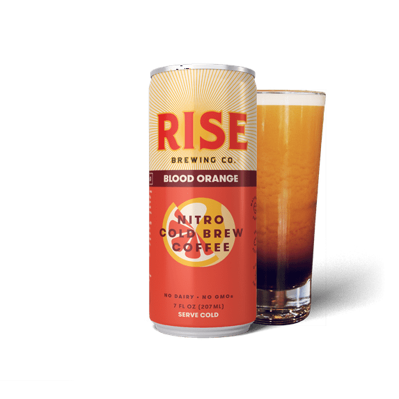 (12 Cans) Rise Blood Orange Nitro Cold Brew Coffee, 7 Fl Oz