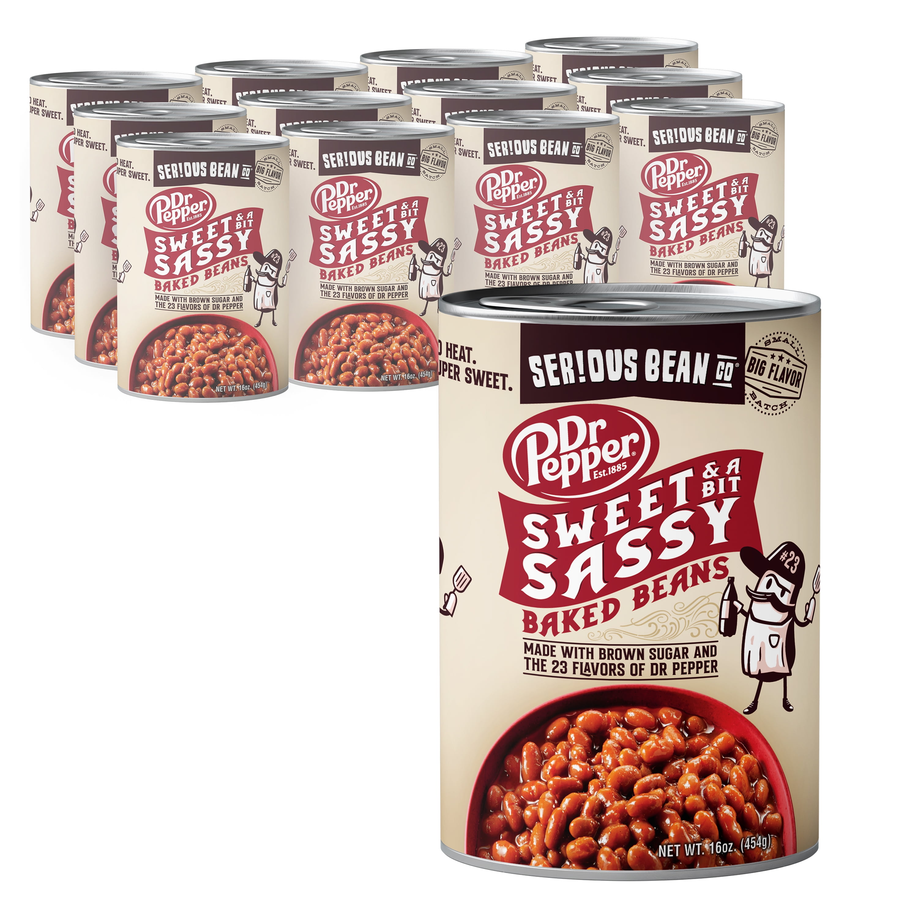 (12 Cans) Serious Bean Co Dr. Pepper Sweet and a Bit Sassy Baked Beans, 16 Oz