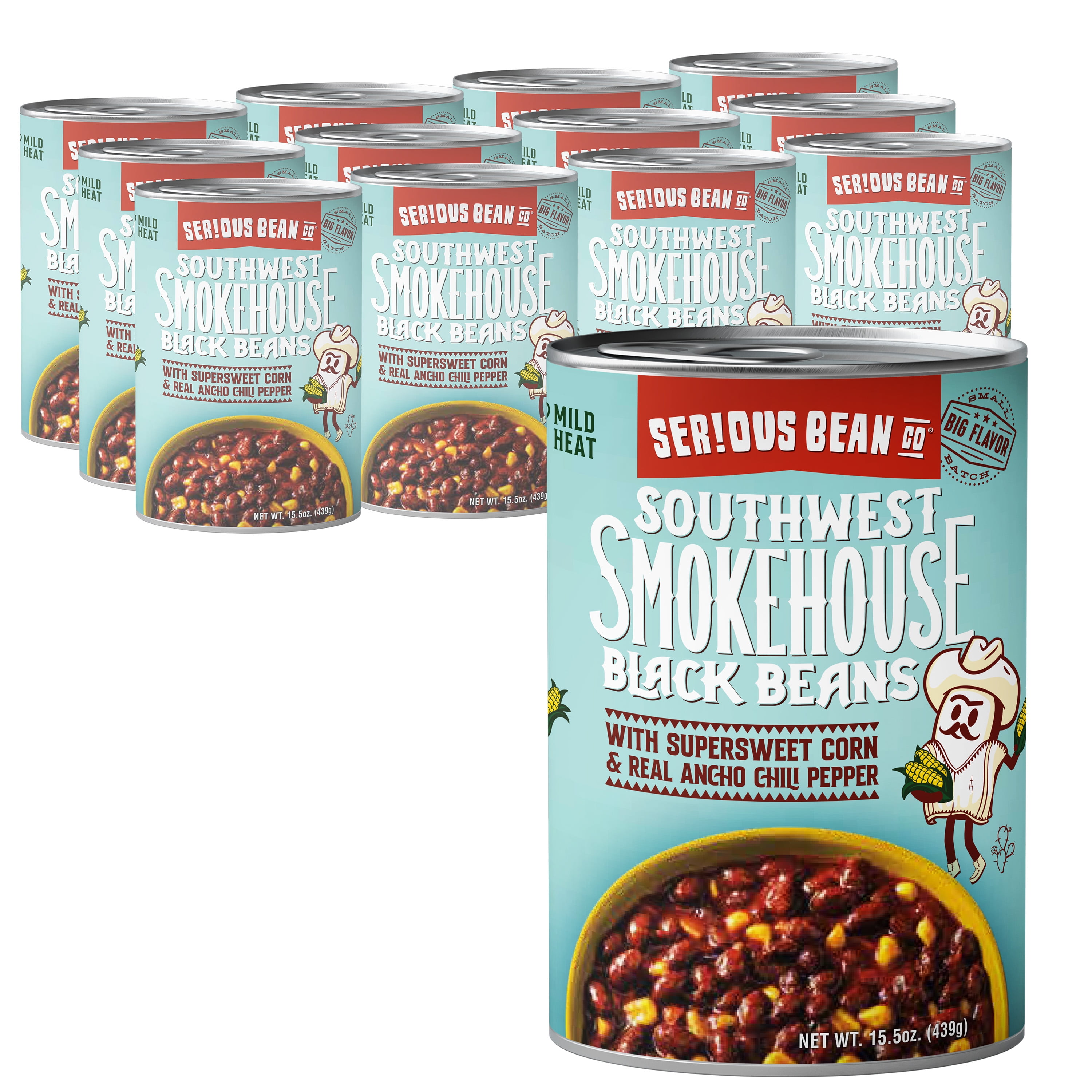 (12 Cans) Serious Bean Co Southwest Smokehouse Baked Black Beans, 15.5 Oz