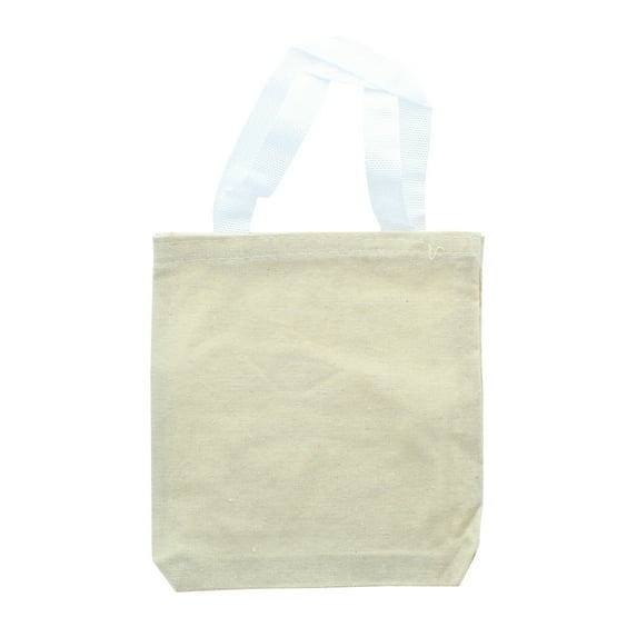 12 Canvas Mini Blank Craft Totes Wedding & Party Favors