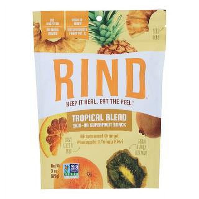 (12 Case)Rind Snacks Dried Fruit Blend Tropical , 3 oz.