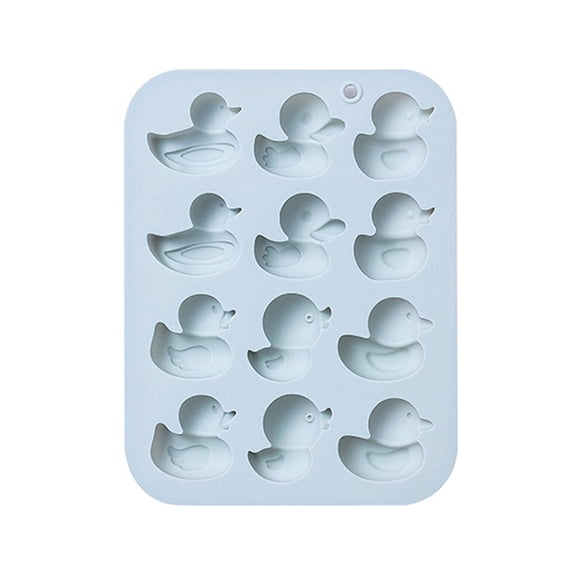 12 Cavity Cute Ducks Fondant Chocolate Mould Cake-Topper Baking Tools Handmade Soap Silicone Ornament Mold Easy to Clean