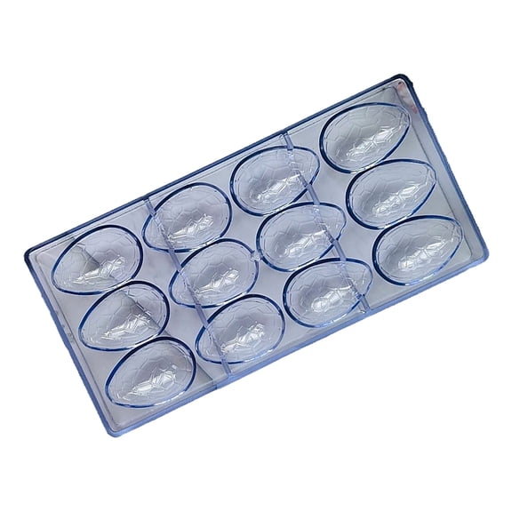 12 Cavity Dinosaur Egg Chocolate Mold  Transparent Hard Easter Candy Baking Tray for Chocolate Ice Soap and Resin Crafts Reusable