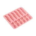 thumbnail image 1 of 12-Cavity Easter Bunny & Carrot Silicone Molds - Non-Stick DIY Baking Molds, for Cookies, Chocolate & Candy Making ( Pink ), 1 of 6