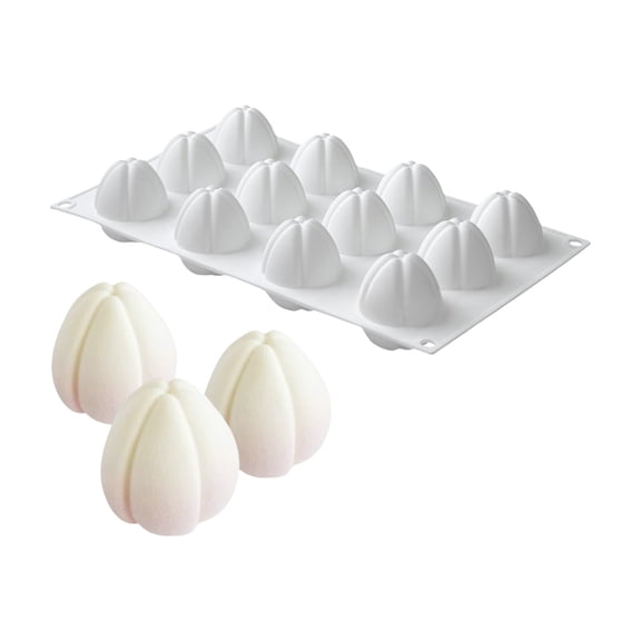 12-Cavity Liliaceae Flower Silicone Mold for Baking Cakes Chocolate Nonstick Design Dishwasher Safe