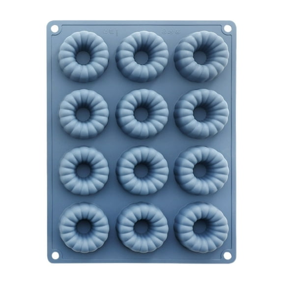12 Cavity Mini Bundt Cake Pan for Baking, Silicone Donut Pan Doughnut Baking Molds Tray - Muffin Cups, Cake Mold, Biscuit Mold