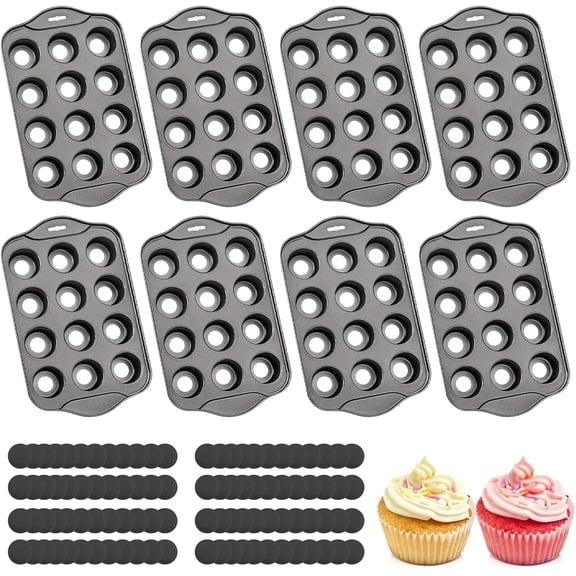 12 Cavity Mini Cheesecake Pans with Removable Bottom, Nonstick Mini Cake Pans for Cupcakes, Muffins, and Cheesecake, Send Goods from Local Warehouse (8PC Cake Pan)