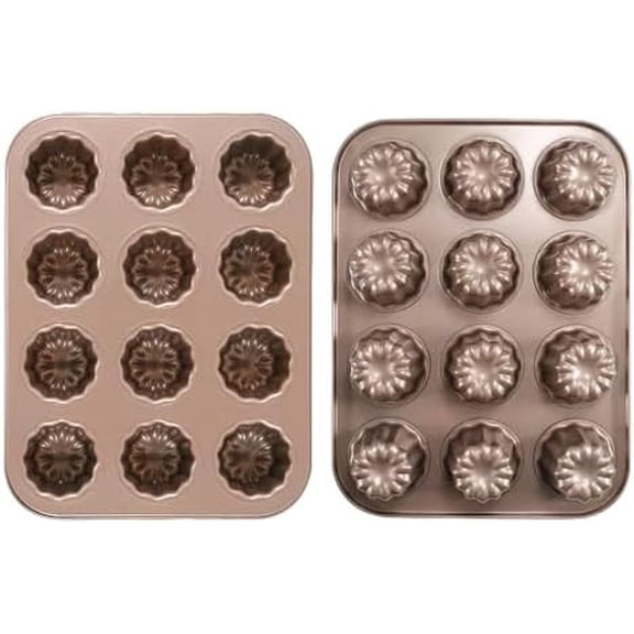 12-Cavity Professional Madeleine Pan: Non-Stick, Multi-Use for Baking, Cannoli, Cheesecake, Chocoflan.