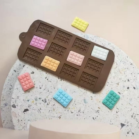 12-Cavity Silicone Baking and Candy Mold - Food Grade, High Temperature Resistant up to 230C, Flexible Easy Demould, Reusable Non-Stick Mold for Chocolate, Gummy, Soap, Ice Cube Making
