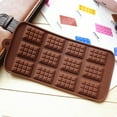 thumbnail image 1 of 12-Cavity Silicone Mini Rectangle Thin Waffle Chocolate DIY Mold Break-Apart Chocolate Chip, 1 of 4