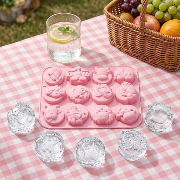 12 Cavity Zodiac Silicone Ice Mold - Creative Non-Stick Molds for Ice, Chocolate, Cake, Candy, and Jello
