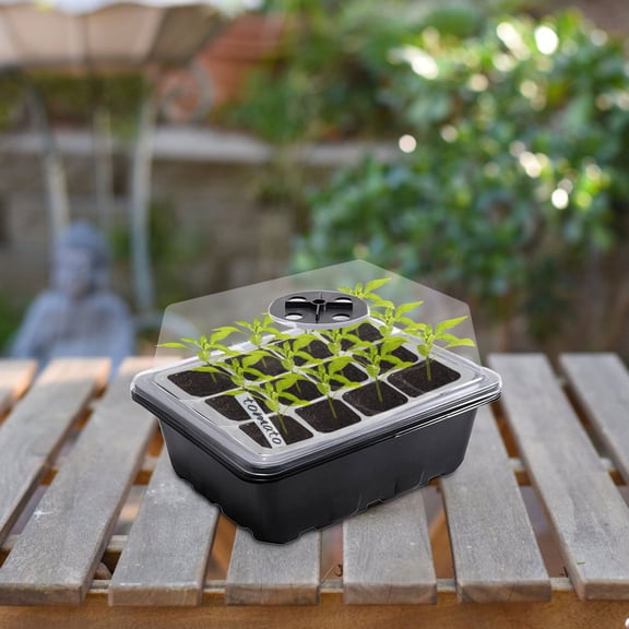 12-Cell Kernel‌ Starter Kit with Grow Light, Humidity Dome, Indoor Kernel‌ling Growing Tray with USB Grow Light for Plantss, Vegetables, Flowers