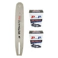thumbnail image 1 of 12" Chainsaw Bar And 2 Pack Semi Chisel Chain Combo 3/8" LP .050" 45DL, 1 of 11