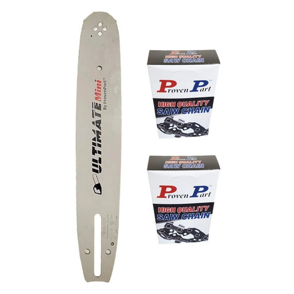 12" Chainsaw Bar And 2 Pack Semi Chisel Chain Combo 3/8" LP .050" 45DL