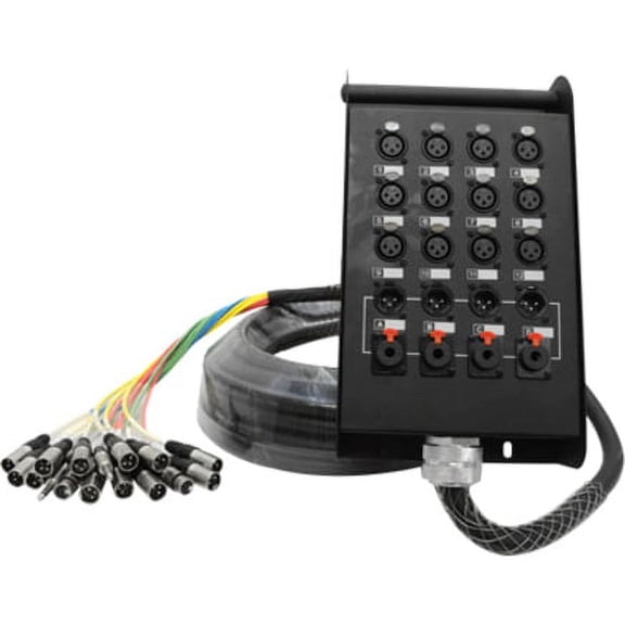 12 Channel 50' Pro Stage XLR Snake Cable (XLR & 1/4" TRS Returns)