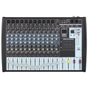 12-Channel Bluetooth Studio Audio Mixer - DJ Sound Controller Interface w/ USB Drive for PC Recording Input, RCA, XLR Microphone Jack, 14 EQ, 16BIT Digital Multi Effect Processor