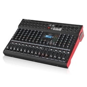 12 Channel Mixer, Professional Audio Mixing Console Studio DJ Board with Bluetooth, 99 DSP Effect,USB Recording, 48V Phantom Power, Reverb, MP3 Player for Live Sound Karaoke Performance