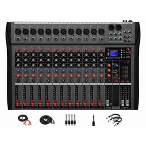 12 Channel Professional Audio Mixer Console with 16 Built-in Digital Effects,Bluetooth,Balanced XLR/TRS Outputs for Professional and Beginners