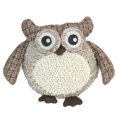 thumbnail image 1 of 12" Charming Brown Plaid Owl w/ Textured Ivory Plush Table Top Christmas Figure, 1 of 3
