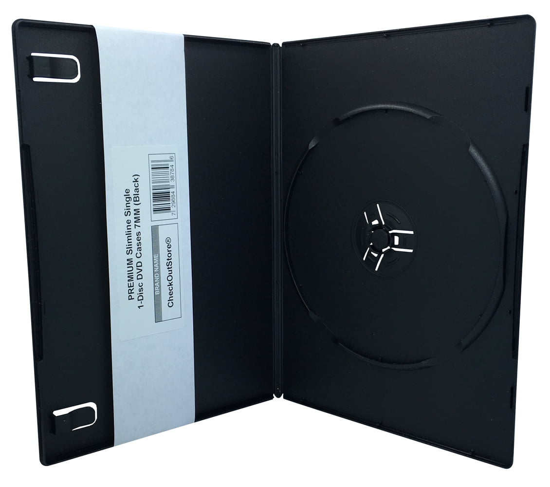 (12) CheckOutStore Premium Slimline Single 1-Disc DVD Cases 7mm (Black ...