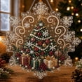thumbnail image 1 of 12" Christmas Pearl Diamond Painting Suncatcher Kit, DIY Craft Acrylic Snowflake Shape Board with Lace Edge, 3D Mixed-Size Pearl Beads Craft, 1 of 7
