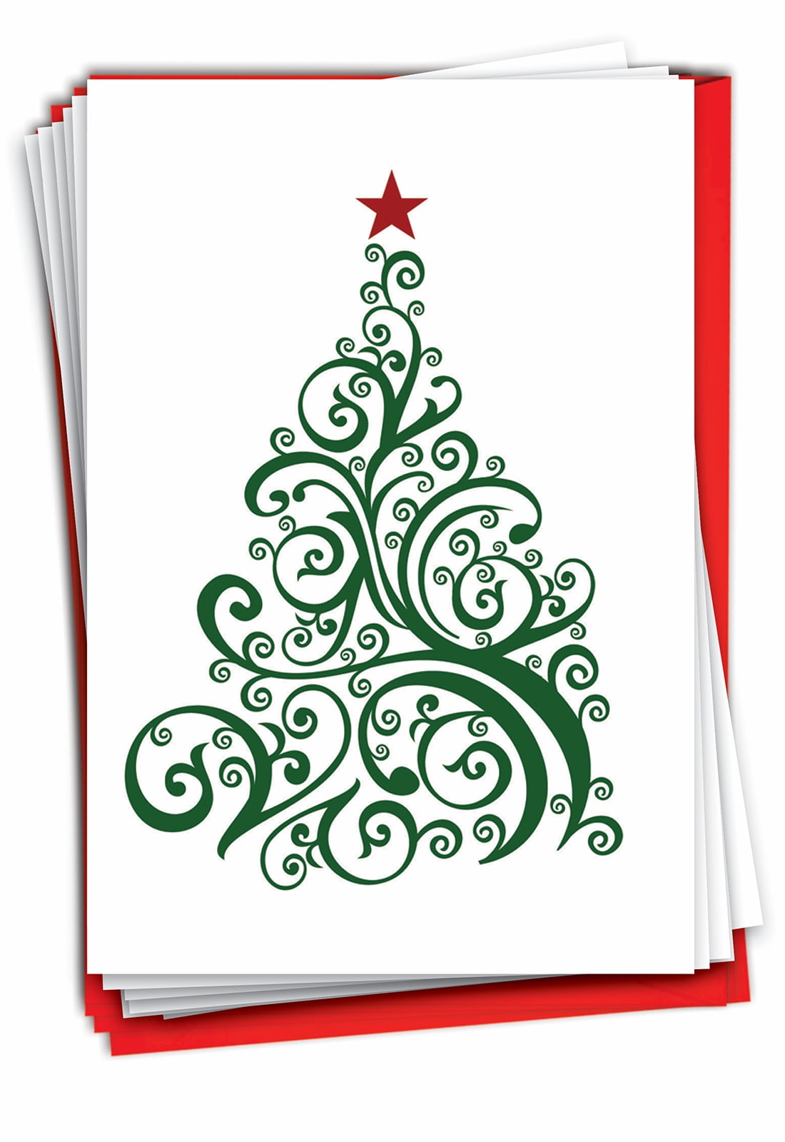 12 Christmas Thank You Cards Pack (1 Design, 12 Cards) - Fir You B5019DXTG