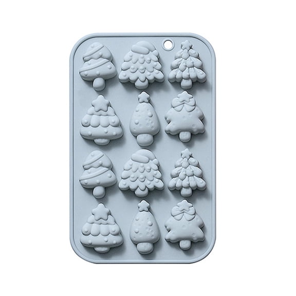 12 Christmas Tree Silicone Mold – Wreath Mold for Chocolate, Cookies, Ice Cubes, Jelly, Donut Ice, DIY Holiday Crafts & Party Treats