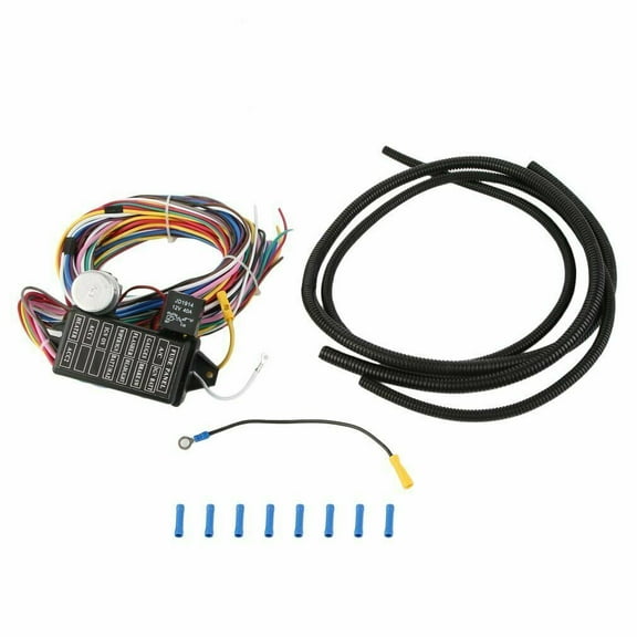 12 Circuit Universal Wiring Harness Muscle Car Hot Rod Street Rod XL Wires