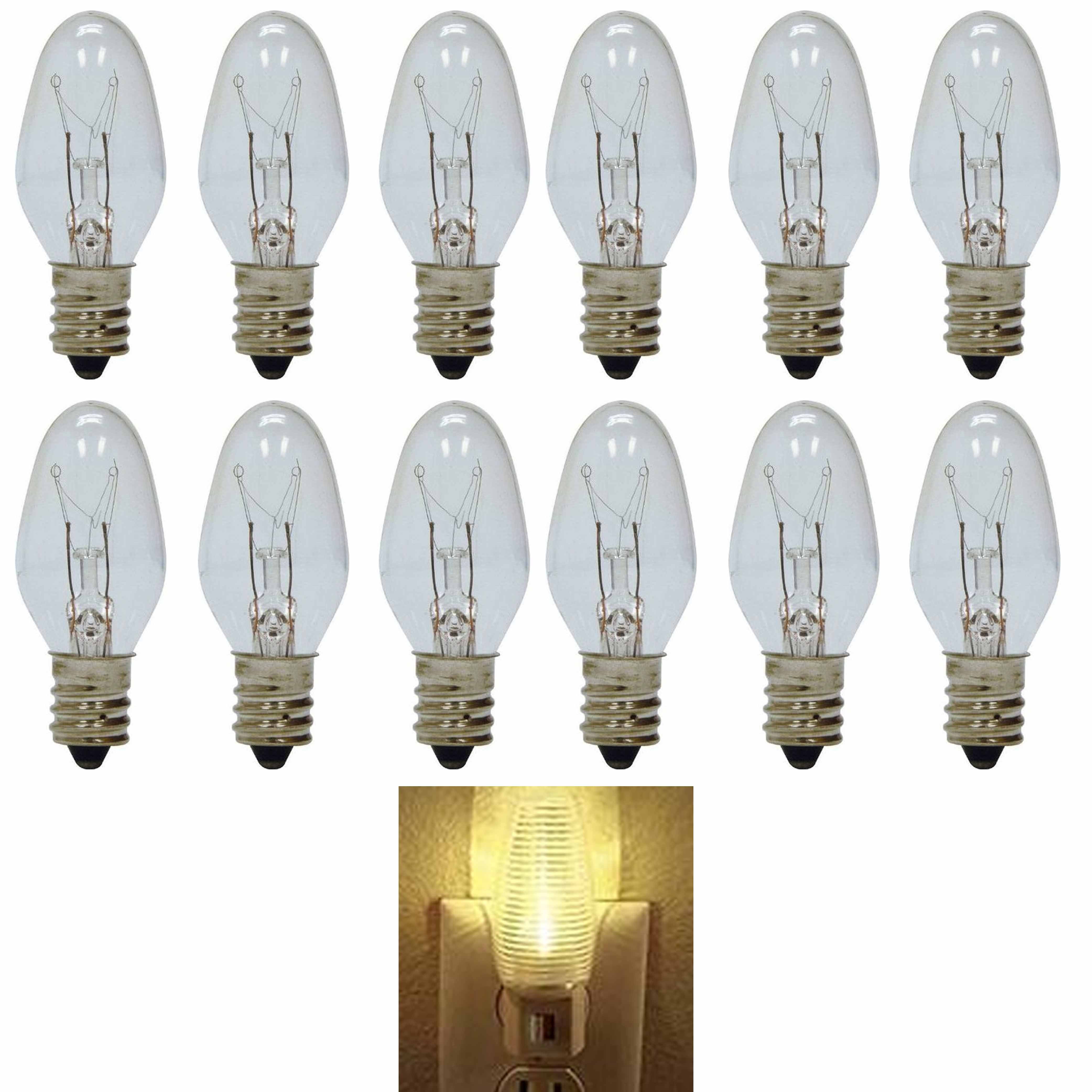 All Top Bargains 12pc Small Chandelier Night Light Bulbs, 4 Watt, 120V Lamp Candelabra Base
