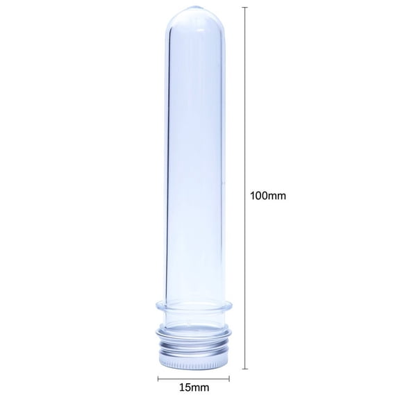 12 Clear Plastic Test Tubes with Caps, 24 x 109mm(30ml)