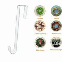 12" Clear Wreath Hanger for Front Door, Transparent Over-The-Door Hook for Christmas Halloween Easter Decor