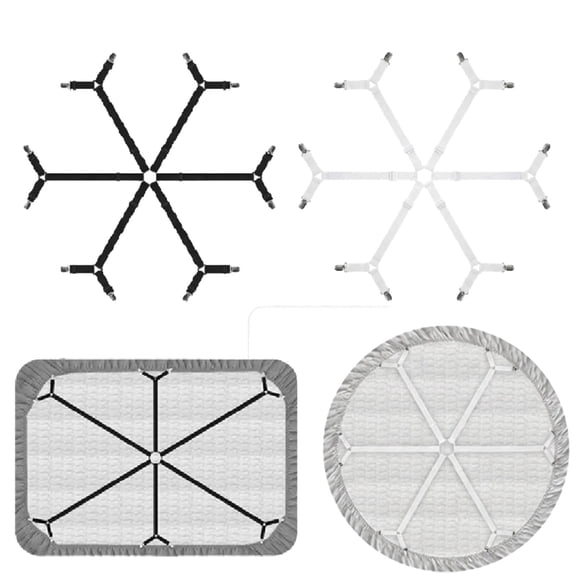 12 Clips Bed Sheet Straps,Adjustable Holder Straps for Corners Mattress Sheet Suspenders Grippers Bedding Accessories Black White