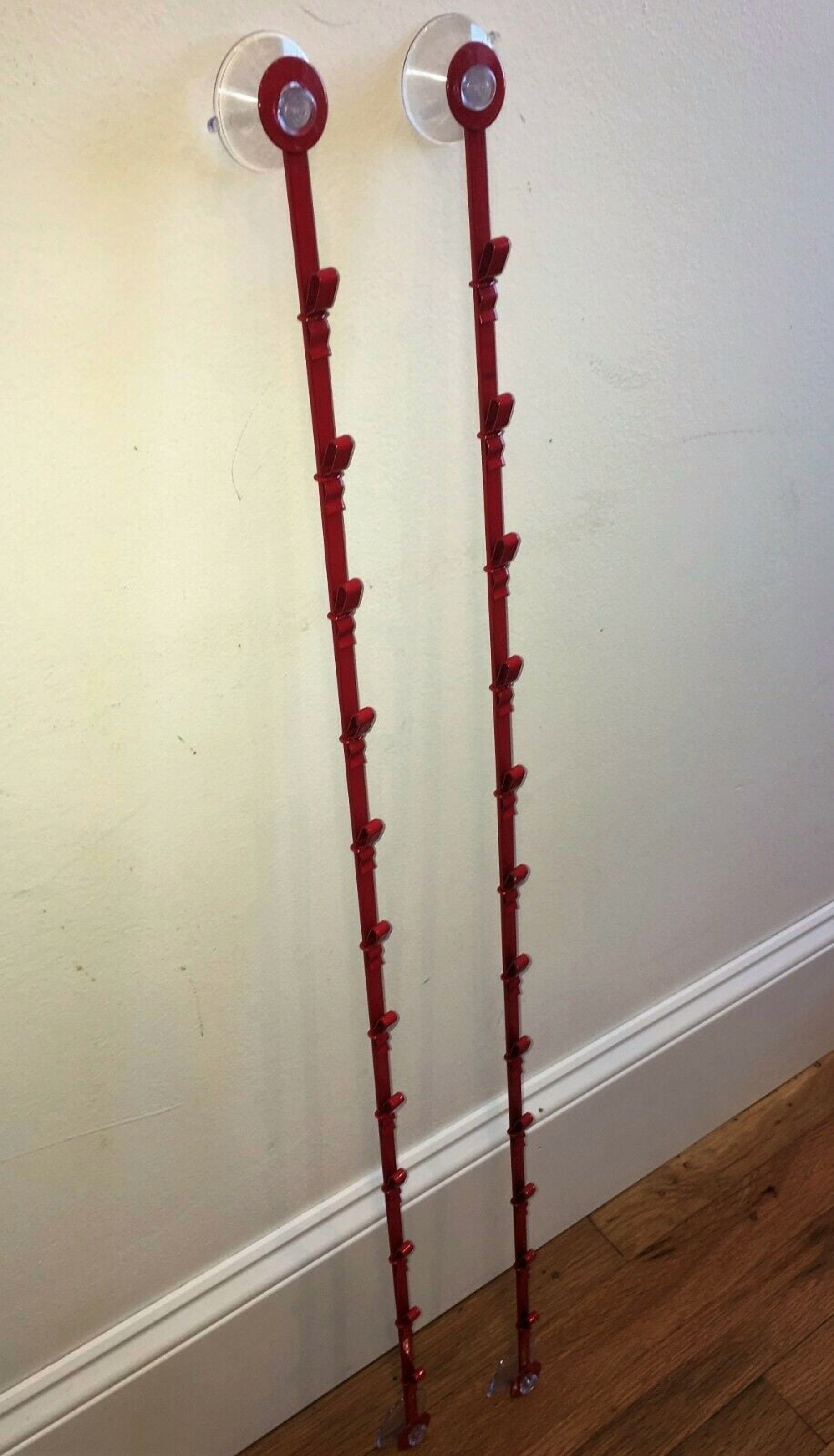 12 Clips Single Strip Clipper Display Rack in Red with Suction cup ...