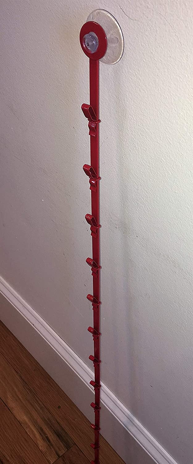 12 Clips Single Strip Clipper Display Rack in Red with Suction cup ...