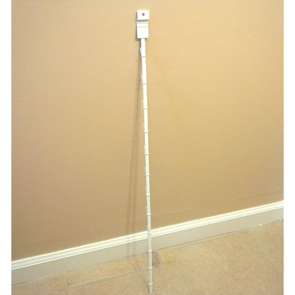 12 Clips Slatwall Mount Clipper Single Strip Display Rack In White