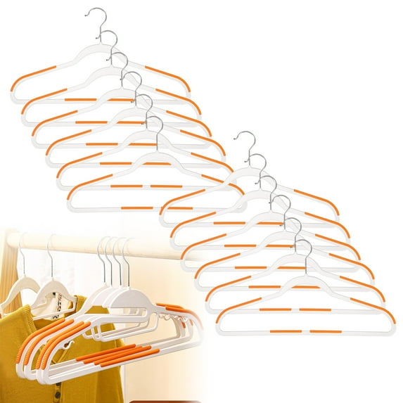 12*Clothes Hanger Big Sale! 12 Pack Slim Plastic Clothes Hangers with Rubberized Non Slip Grip Saving and Hangers for Your Wardrobe Storage Case Clearance!
