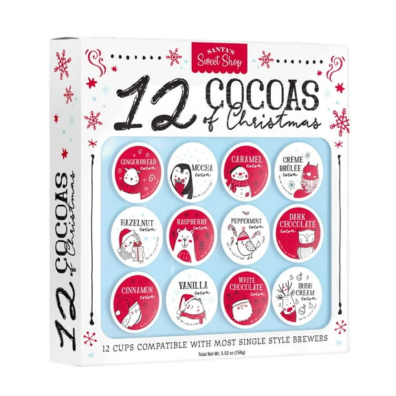 Santa's Sweet Shop 12 Cocoas of Christmas Pods Sampler Gift Pack