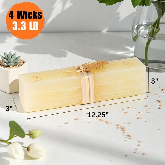 12" Coconut Ice Layered Brick Candle