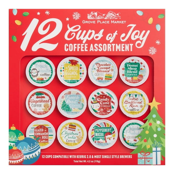 12 Coffees Of Christmas Coffee Pods 12 Count Total: 4.65 oz. Pack of 2
