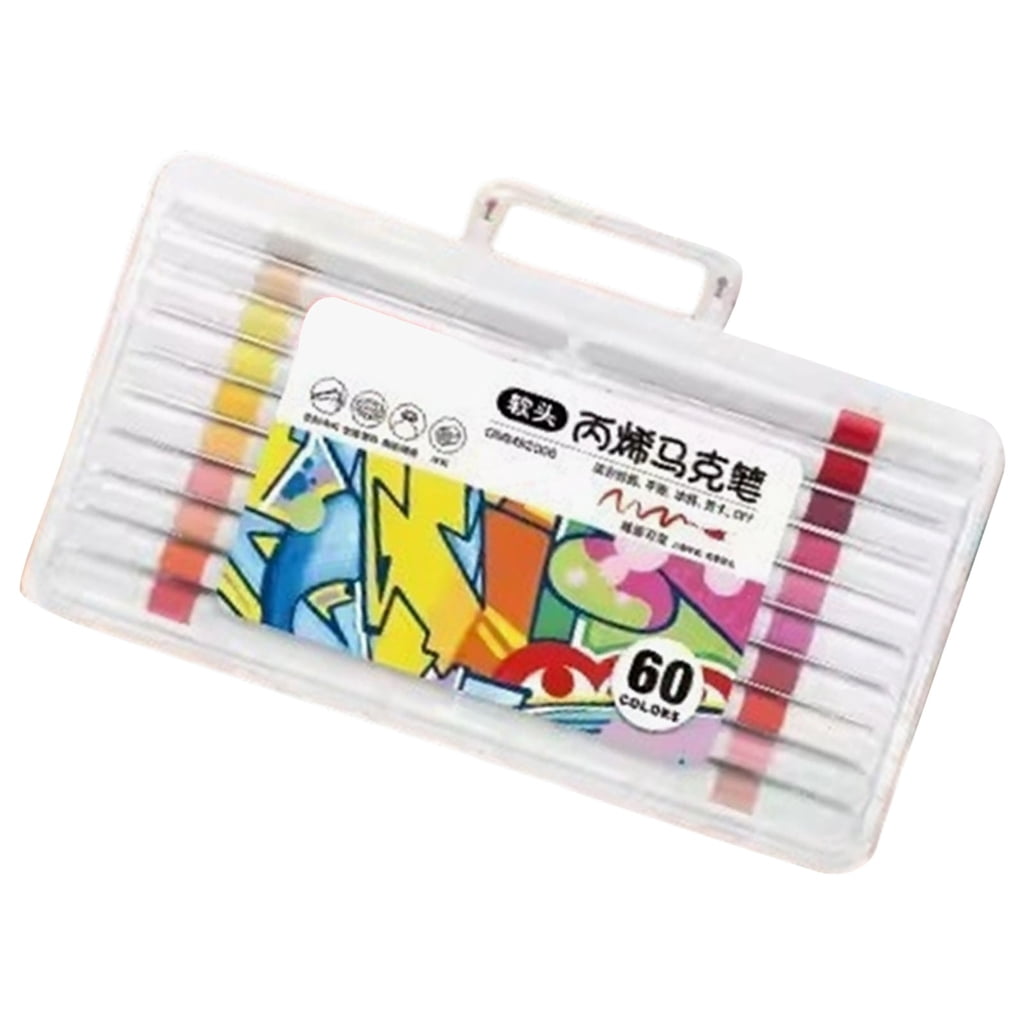 12 Color Acrylic Paint Pen Brush Tip for Journaling Drawing on Paper Stone Rock
