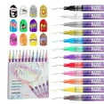 thumbnail image 1 of 12 Color Acrylic Paint Pen Set, Nail Art Markers: Quick Dry 2026 Upgraded Nail Point Graffiti Dotting Pen, Drawing Liner Brush for DIY Nail Art Manicure Tools, 1 of 6