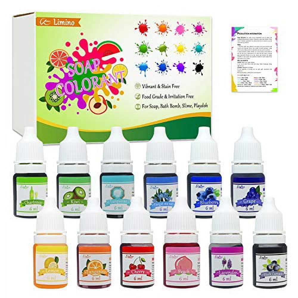 12 Color Bath Bomb Soap Dye - Skin Safe Bath Bomb Colorant Food Grade Coloring for Soap Making ...