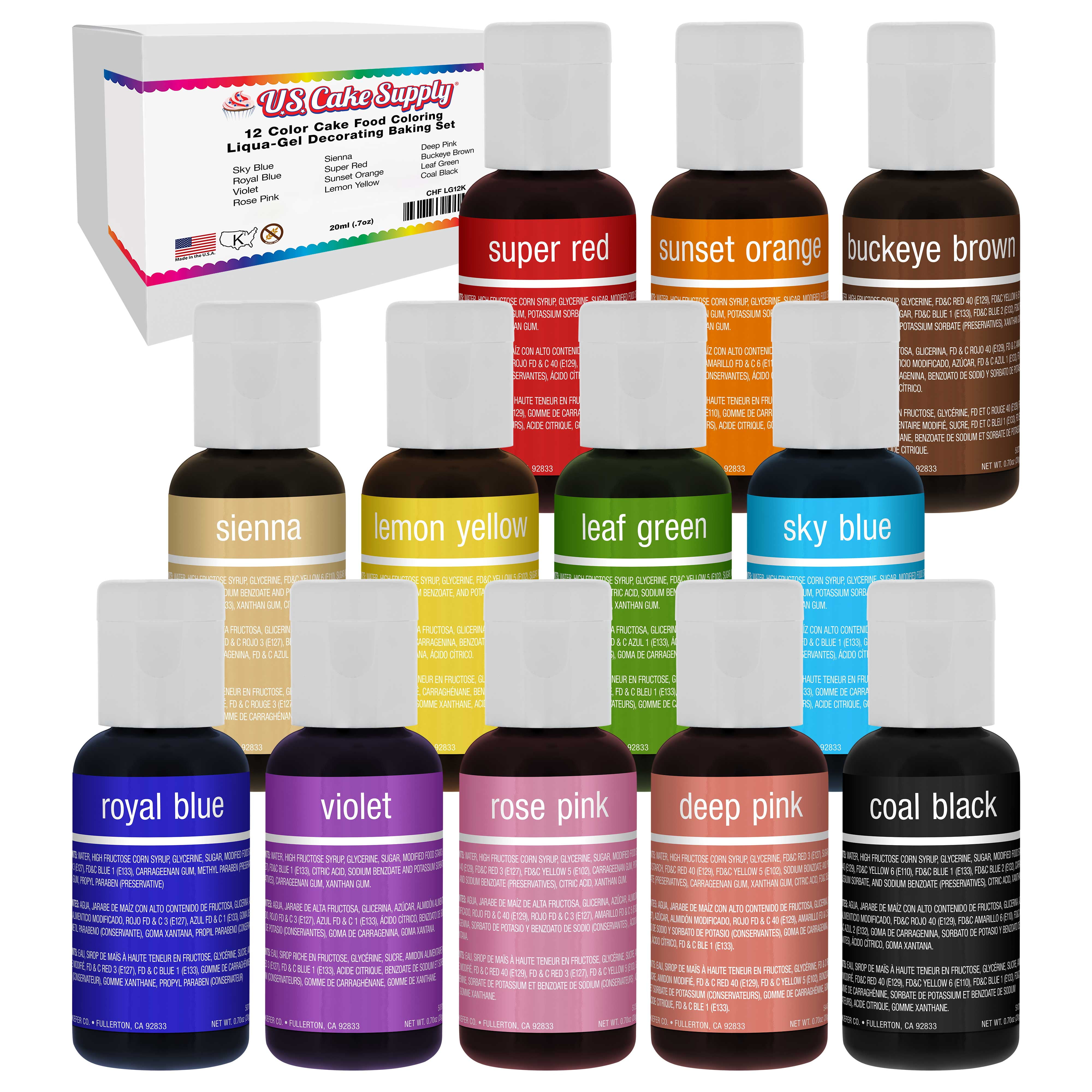 Chefmaster 12-Color Liqua-Gel Baking Colour Set, Decorating Fondant, 0. ...