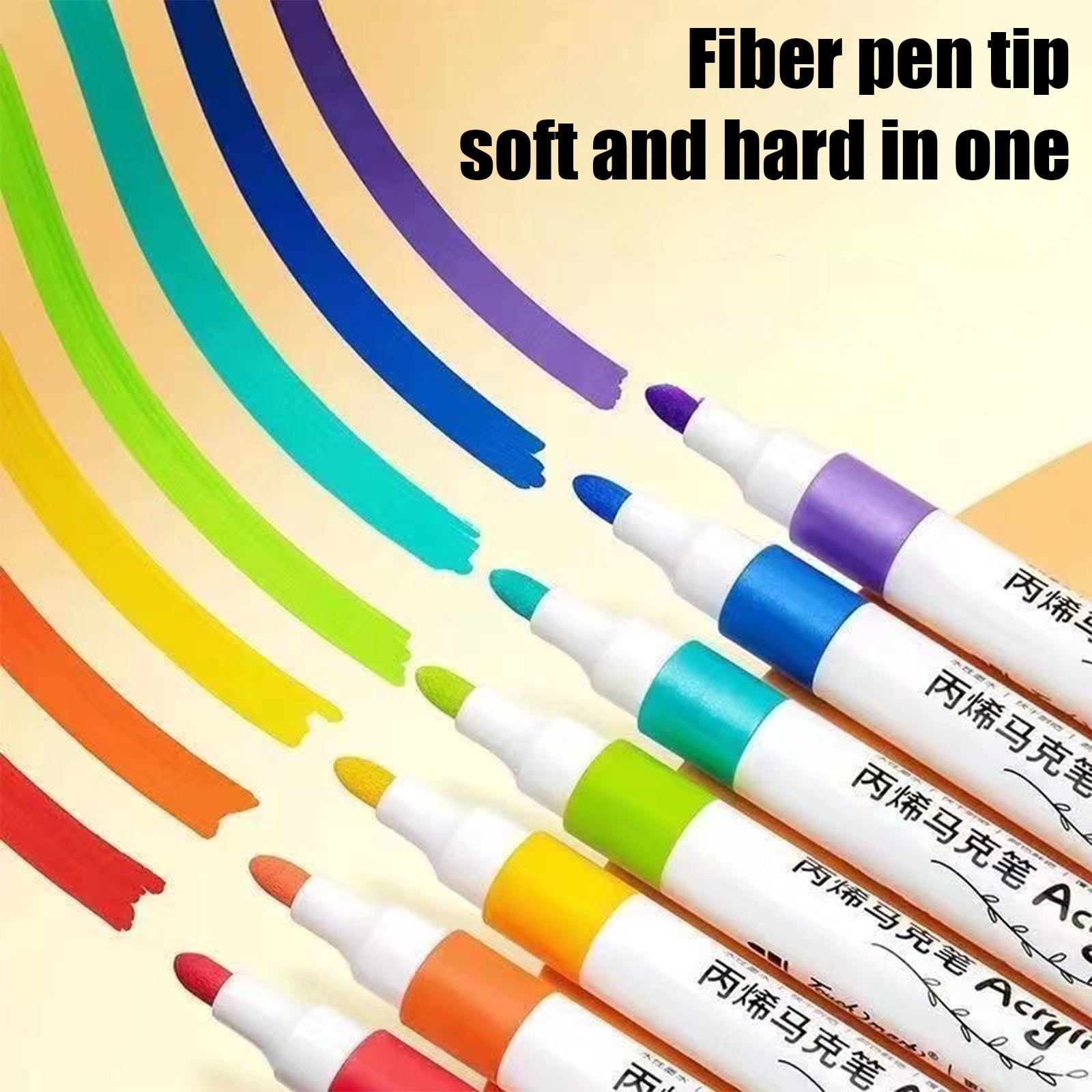 12‑Color Direct‑Liquid Acrylic Marker Pen Set, Soft‑Tip Quick‑Dry Graffiti Paint Markers, Portable Carry‑Case Pack, Art Drawing Supplies