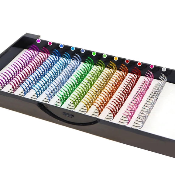 12-Color Glitter Lash Extensions, Robust D-Curl Individual Cluster Lashes, Sturdy Multicolor Sparkle False Eyelashes, Resilient Fairy Lash Mix for Festivals & Parties