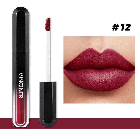 12 Color Lip Glaze Lip Gloss Matte Velvet Soft Mist Lip Mud Moisturizing Non-stick Cup Does Not Pull Dry