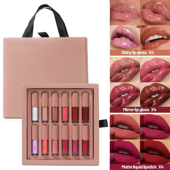 12 Color Lip Gloss Gift Box Set 1.8mlx12