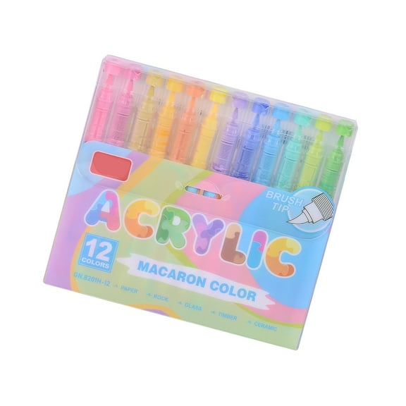 12 Color Liquid Acrylic Paint Marker Acrylic Paint Pen for Journaling Drawing